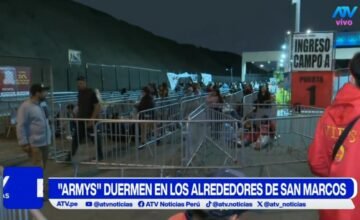 En el contexto de la gira de BTS en Perú, seguidoras se mantienen presentes en las zonas cercanas al estadio de San Marcos para seguir el avance de los espectáculos.