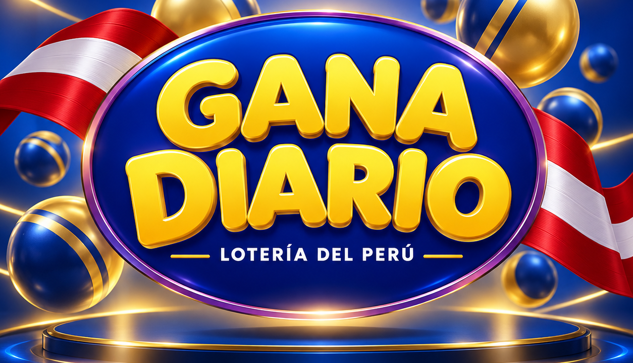Boleto impreso oficial de la lotería Gana Diario en Perú.