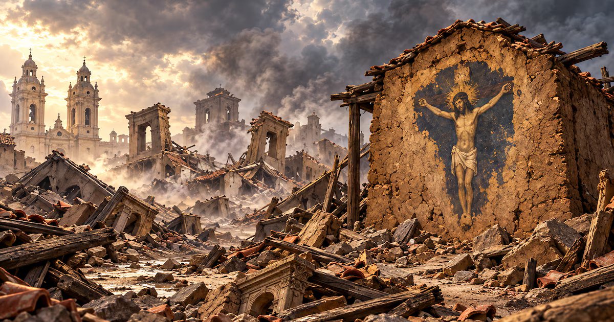 Historia del mural del Señor de los Milagros que resistió un terremoto