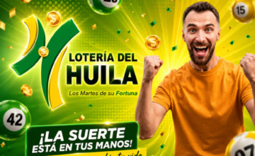 Extracción de bolillas durante el sorteo oficial de la Lotería del Huila en Neiva.