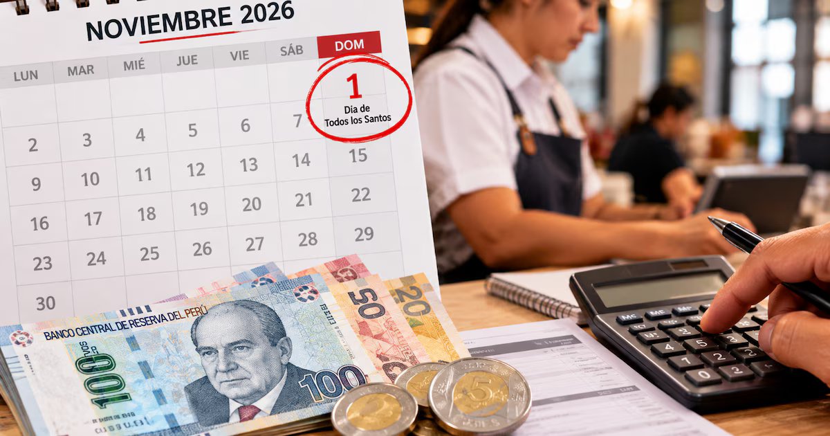 ¿Cuánto dinero corresponde pagar por trabajar en Perú el domingo 1 de noviembre, día de feriado?