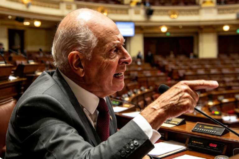 Diputado Gustavo Salle haciendo uso de la palabra desde su banca en la Cámara de Representantes.