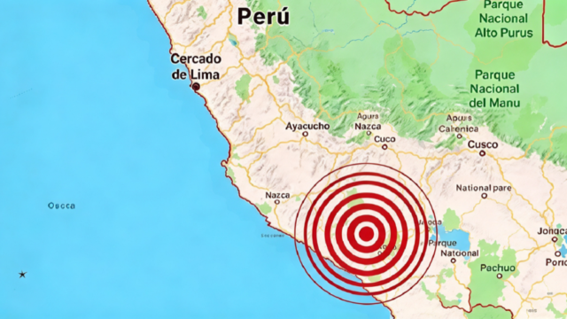 Mapa sismológico del Instituto Geofísico del Perú mostrando el epicentro en Arequipa.