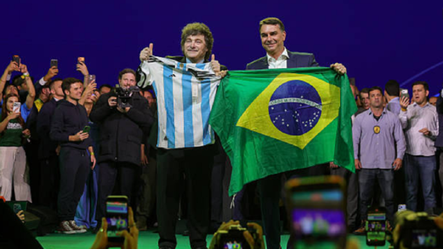 El presidente argentino Javier Milei durante un acto público.