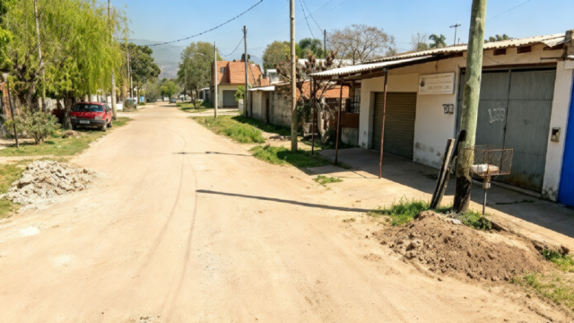 Frente de la vivienda familiar en Monte Grande donde ocurrió el triple crimen.