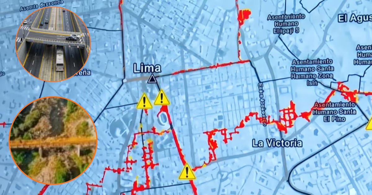 Mapa de las avenidas y vías de Lima Metropolitana que podrían estar inundadas por el fenómeno El Niño