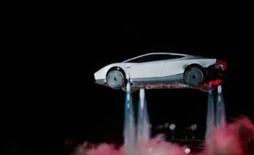 El vehículo superdeportivo Tesla Roadster durante la presentación técnica.
