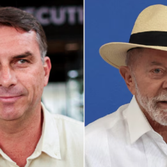 Foto combinada de Luiz Inácio Lula da Silva y Flávio Bolsonaro.