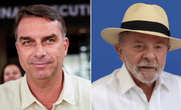 Foto combinada de Luiz Inácio Lula da Silva y Flávio Bolsonaro.