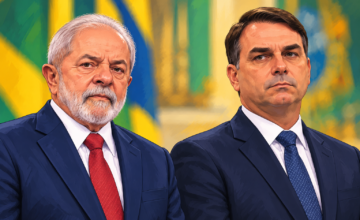 Lula da Silva en el atril durante sus consideraciones finales en la TV Globo.