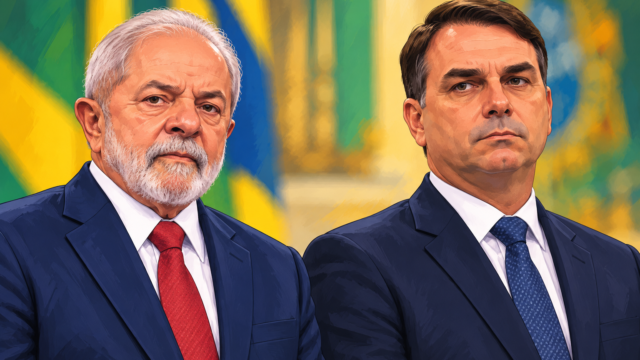 Lula da Silva en el atril durante sus consideraciones finales en la TV Globo.