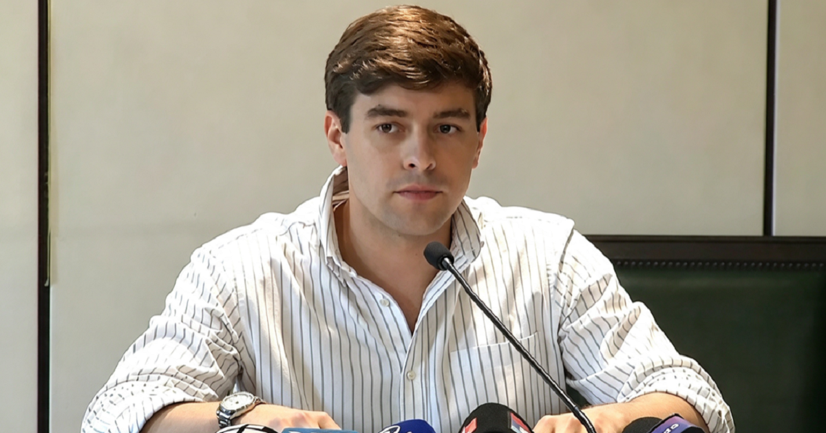El edil departamental del Partido Nacional Gonzalo Gómez en una sesión de la Junta.