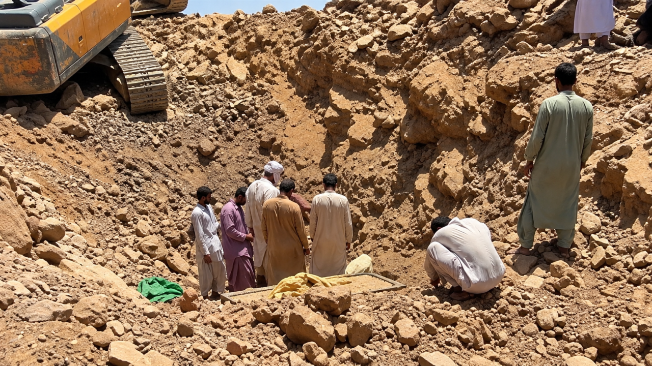 Equipos de socorro y mineros locales trasladando heridos en el Triángulo de Halaib.