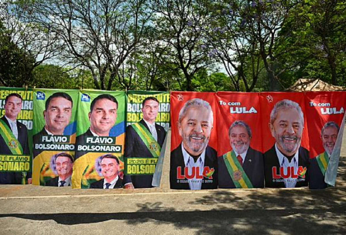 Collage conceptual que reúne imágenes de banderas de Brasil, Ucrania y Bolivia en un debate global.