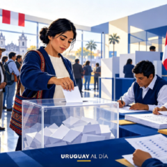 Cédulas de votación y planillas del escrutinio oficial en las elecciones municipales peruanas.