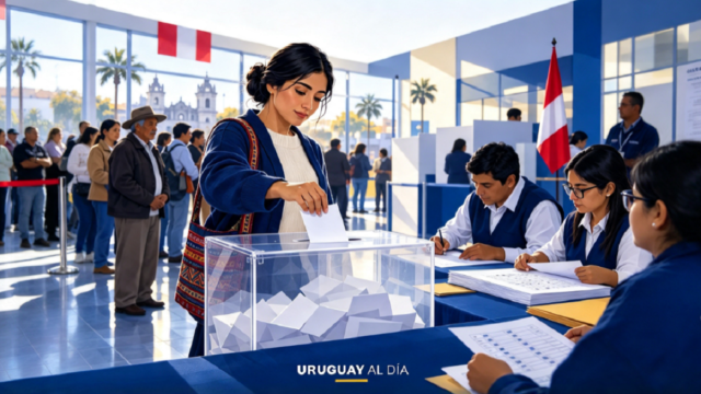 Cédulas de votación y planillas del escrutinio oficial en las elecciones municipales peruanas.