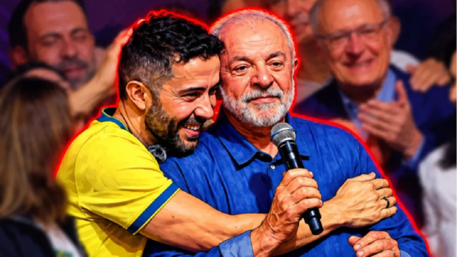 El diputado brasileño André Janones durante un acto político en Brasil.