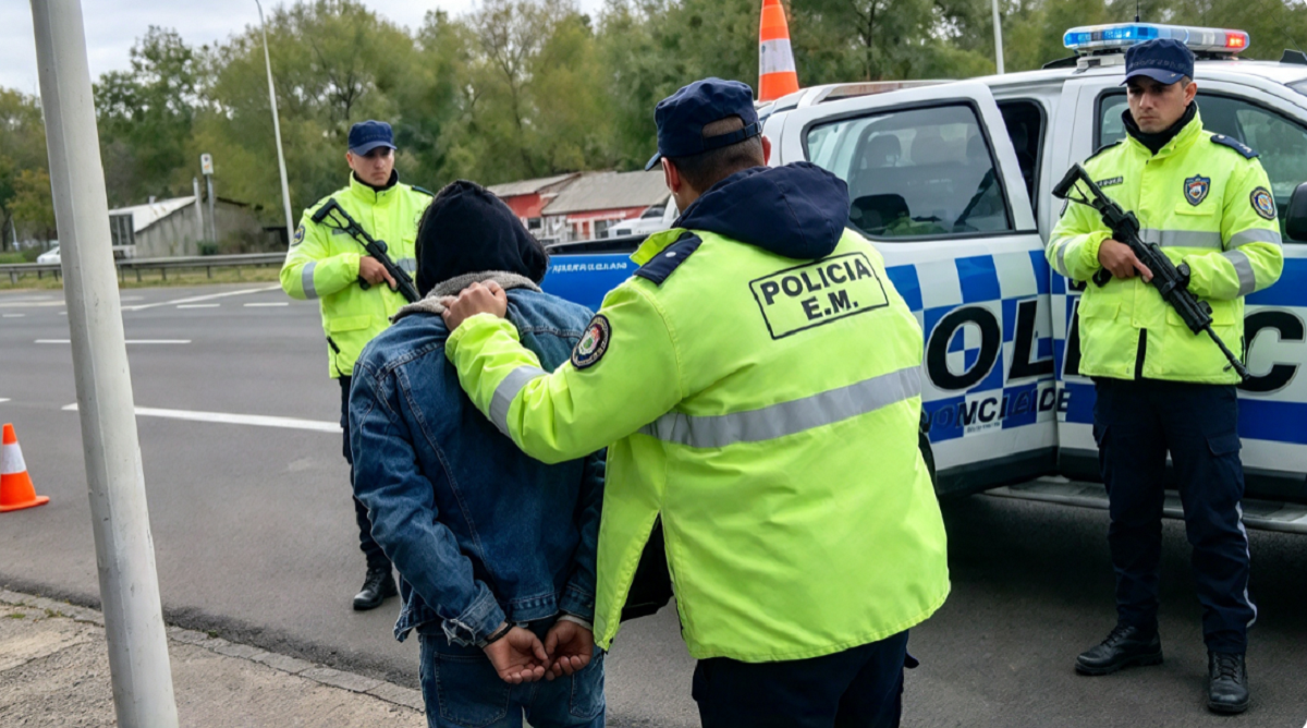 Detención en el puesto policial de Brazo Largo en la provincia de Entre Ríos.