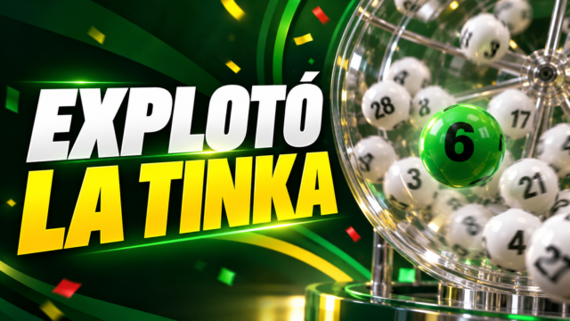 Estudio de televisión de La Tinka con el bolillero transparente durante el sorteo del pozo millonario.
