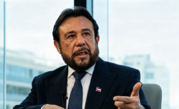 El vicepresidente de El Salvador, Félix Ulloa, durante su visita oficial a Uruguay.