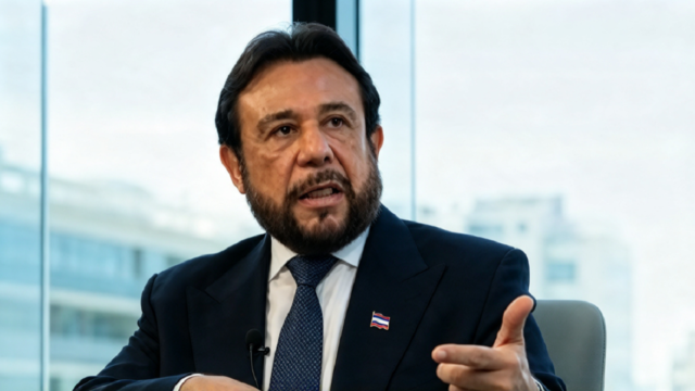El vicepresidente de El Salvador, Félix Ulloa, durante su visita oficial a Uruguay.