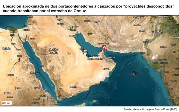 Dos buques afectados por proyectiles desconocidos en el estrecho de Ormuz