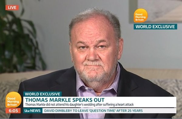 La policía británica recibió acusaciones de pornografía infantil contra el padre de Meghan Markle en 2019