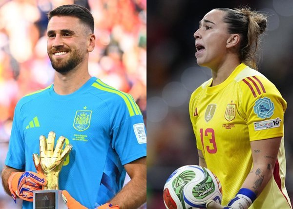 Unai Simón y Cata Coll reciben el Premio Yashin al mejor portero del Balón de Oro