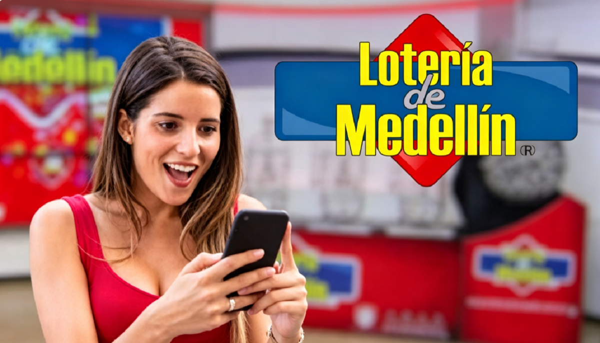 Billetes de juego e imagen promocional de la Lotería de Medellín.