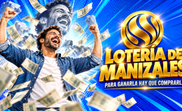 Billete impreso de la Lotería de Manizales con su combinación numérica.