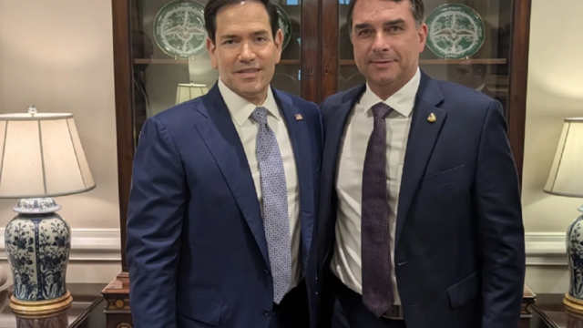 El secretario de Estado estadounidense Marco Rubio en una conferencia oficial.