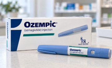 Fotografía de una caja del medicamento antidiabético Ozempic de Novo Nordisk.