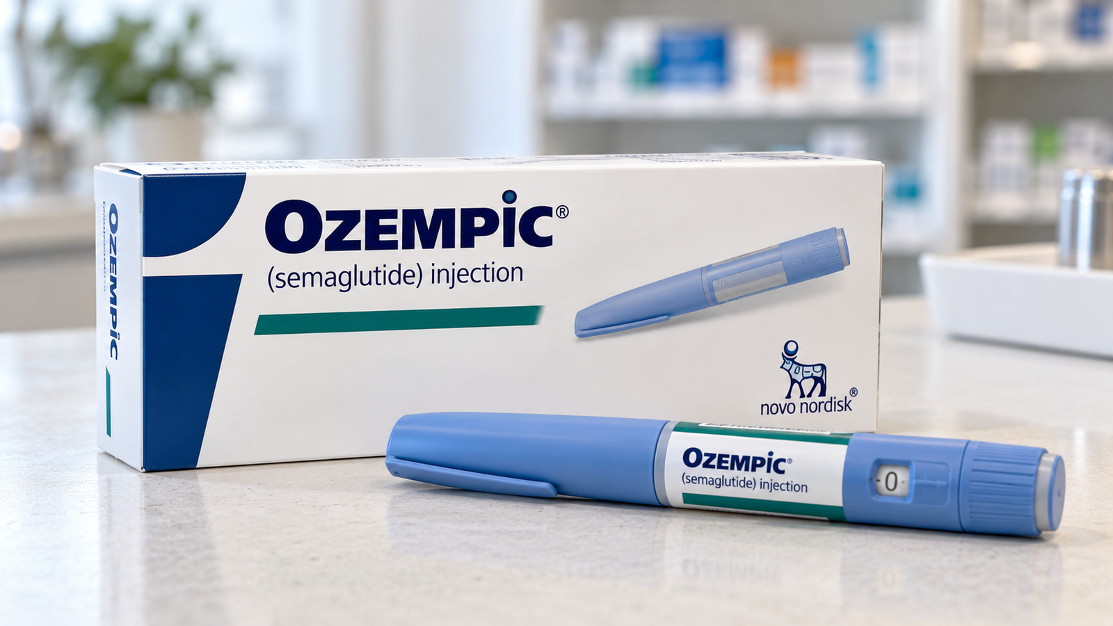 Fotografía de una caja del medicamento antidiabético Ozempic de Novo Nordisk.