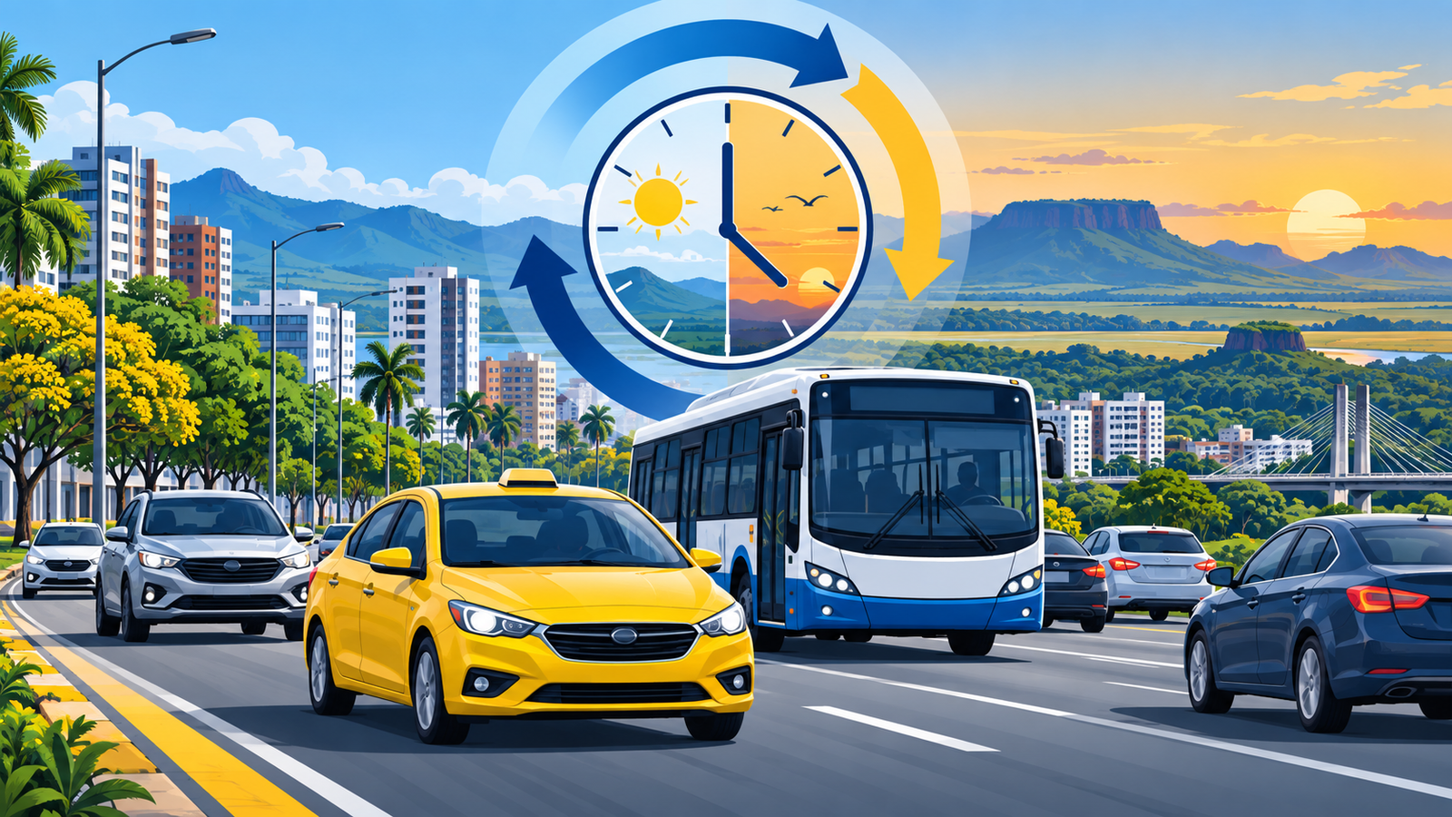 Circulación de automóviles sobre un corredor vial urbano en la ciudad de Villavicencio.