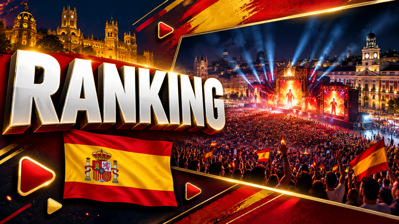 Interfaz digital de la aplicación YouTube mostrando recomendaciones de videos populares en España.