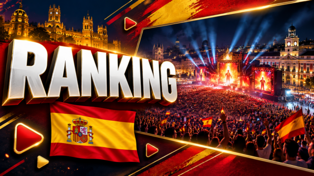 Interfaz digital de la aplicación YouTube mostrando recomendaciones de videos populares en España.
