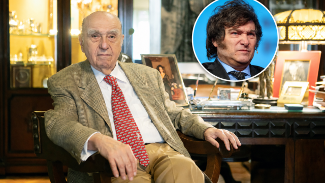 El expresidente uruguayo Julio María Sanguinetti durante una entrevista en un estudio de televisión.