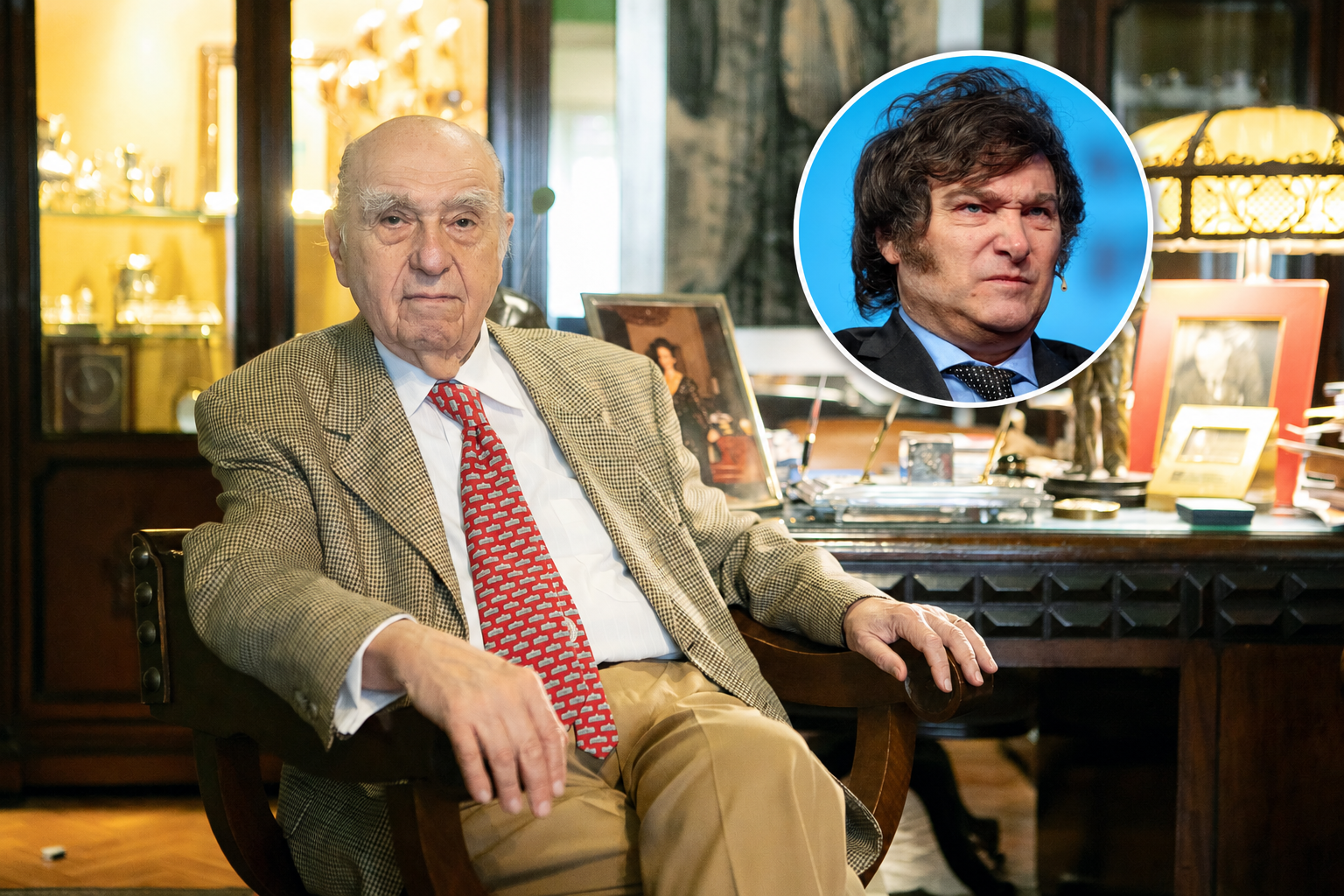 El expresidente uruguayo Julio María Sanguinetti durante una entrevista en un estudio de televisión.
