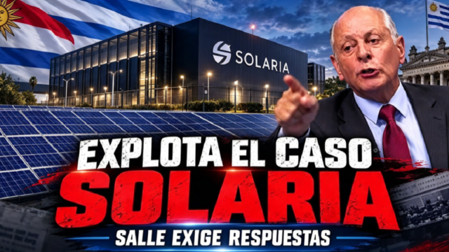 El diputado Gustavo Salle en el estudio de televisión durante la entrevista.