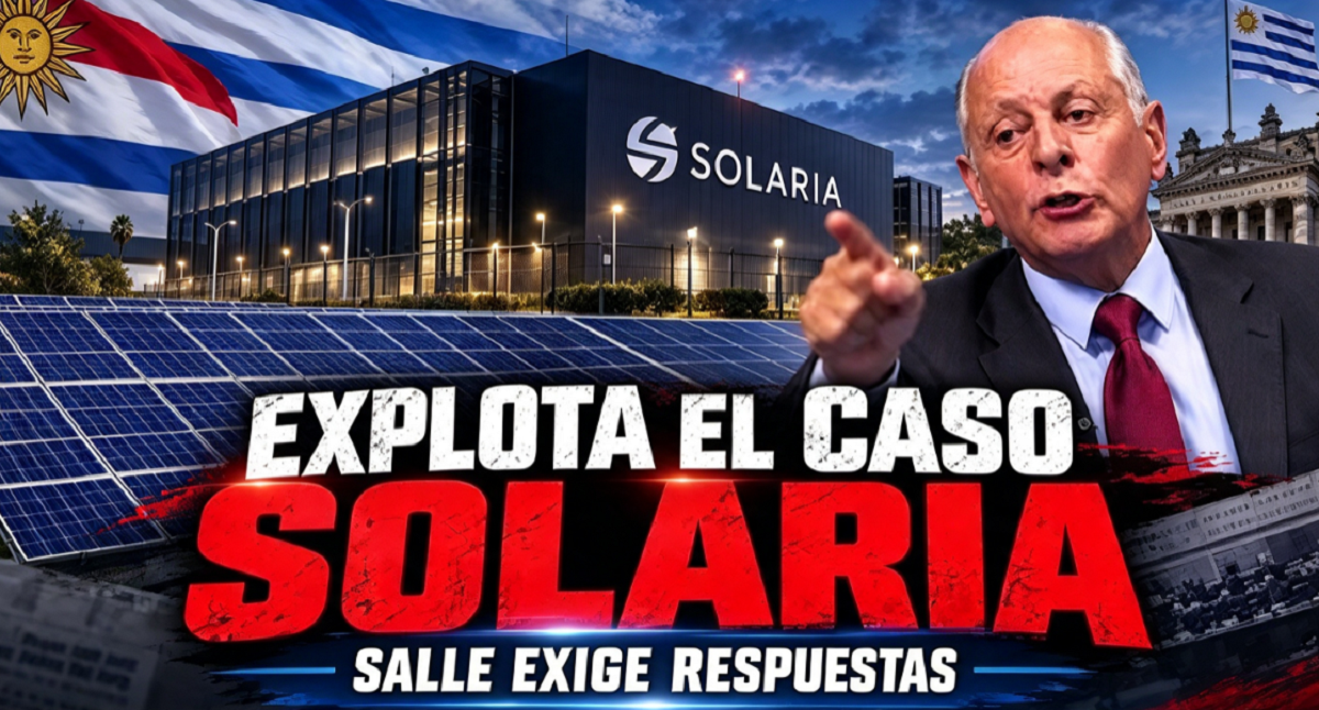 El diputado Gustavo Salle en el estudio de televisión durante la entrevista.