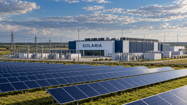 Paneles solares e infraestructura de centro de datos proyectados para zonas francas.