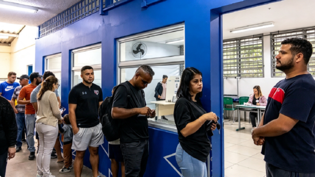 Urna electrónica del Tribunal Superior Electoral de Brasil procesando votos durante el balotaje.