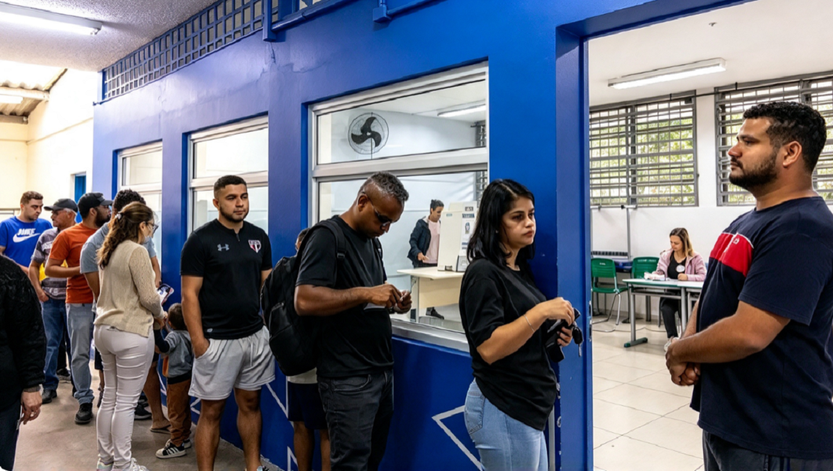 Urna electrónica del Tribunal Superior Electoral de Brasil procesando votos durante el balotaje.