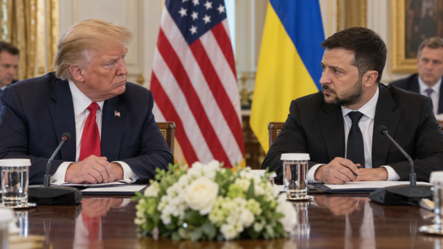 Donald Trump y Volodimir Zelenski durante una reunión diplomática.